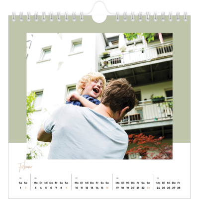 Jahreskalender Quadratisch — Erdige Töne [Februar]