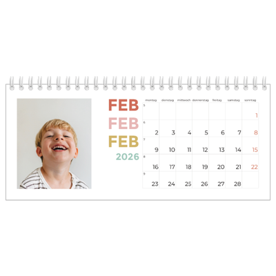 Tischkalender — Bunte Schrift [Februar]