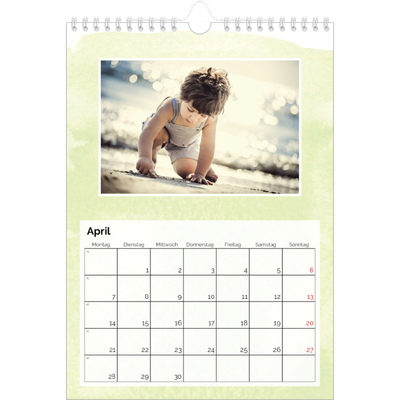 Fotokalender A4 (20 x 30 cm) — Wasserfarben Hintergründe [April]