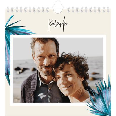 Jahreskalender Quadratisch — Gemalte Blumen [deckblatt]