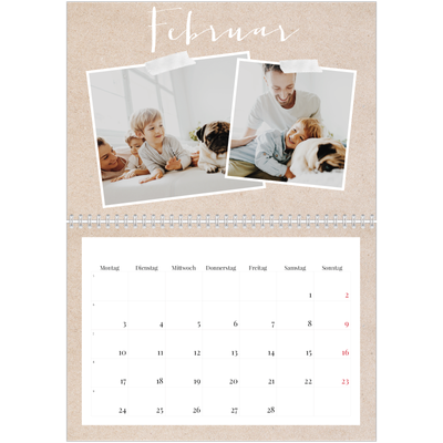 Fotokalender A4 doppelt (30 x 40 cm) — Scrapbook Kalender [Februar]
