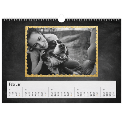 Fotokalender A3 — Glitzernder Rahmen [Februar]