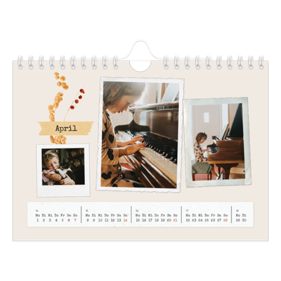 Fotokalender A5 — Vintage Scrapbook [April]