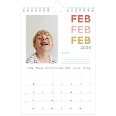 Fotokalender A5 — Bunte Schrift [Februar]