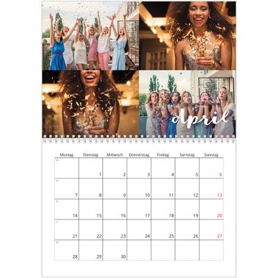 Fotokalender A4 doppelt (30 x 40 cm) — Monat [April]
