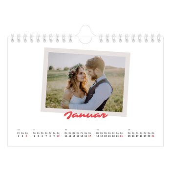 Fotokalender A5 — Karminrote Signatur