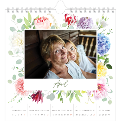 Jahreskalender Quadratisch — Klassisch geblümt [April]
