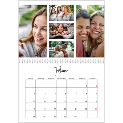 Fotokalender A4 doppelt (30 x 40 cm) — Fotoarrangement [Februar]