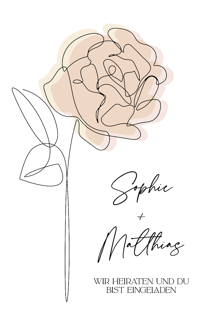 Einladungskarten — Zarte florale Linien