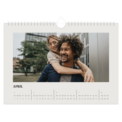 Fotokalender A4 — Schlicht in Creme [April]