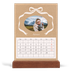 Tischkalender mit Holzfuß Hochformat  — Kraftpapier und Schleife [Februar]