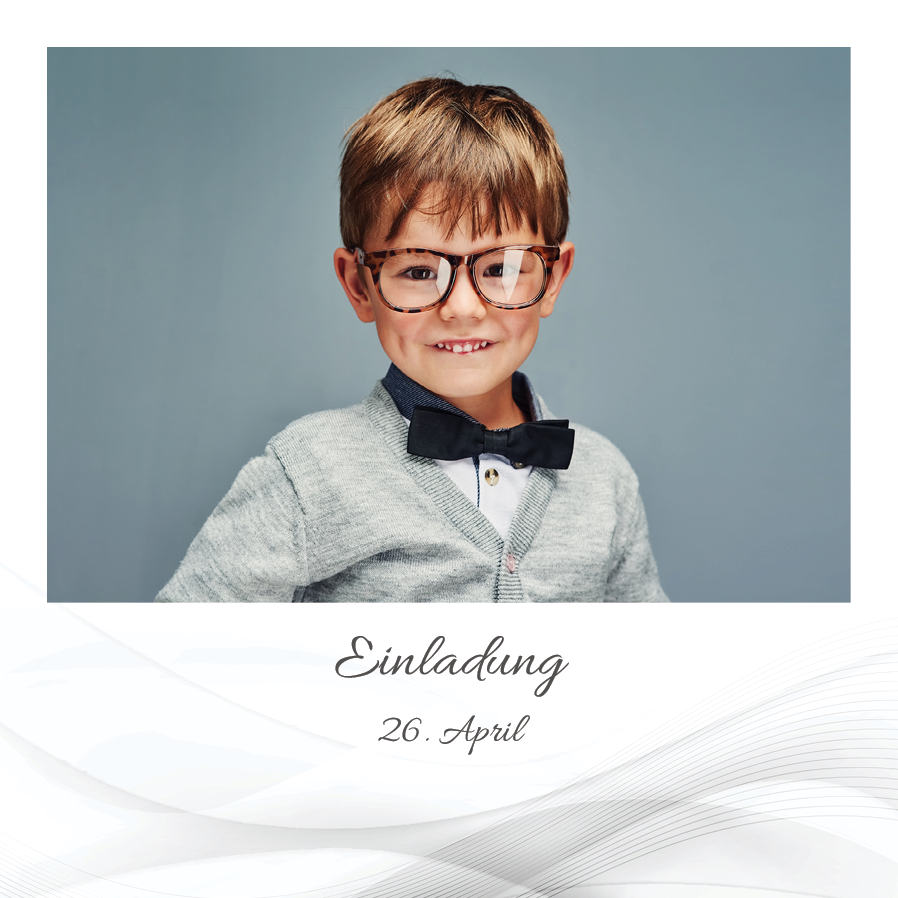 Einladungskarten — Graue Welle