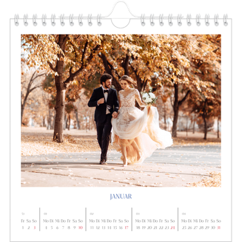 Fotokalender Quadratisch — Kobalt Klassik