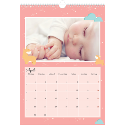A3 Jahreskalender — Süße Tiere [April]