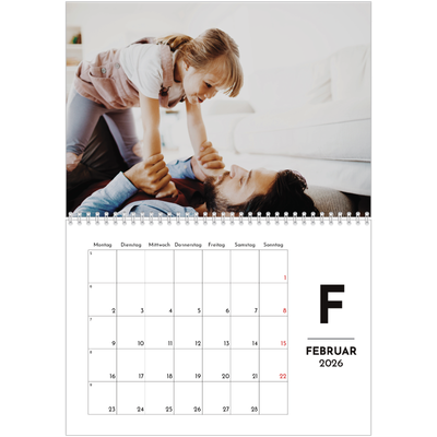 Fotokalender A4 doppelt (30 x 40 cm) — Buchstaben im Fokus [Februar]