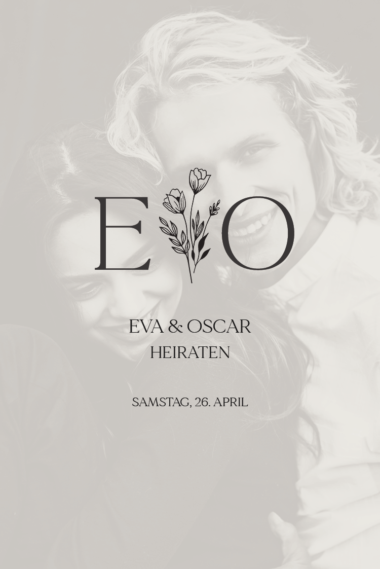 Einladungskarten — Blühende Initialen