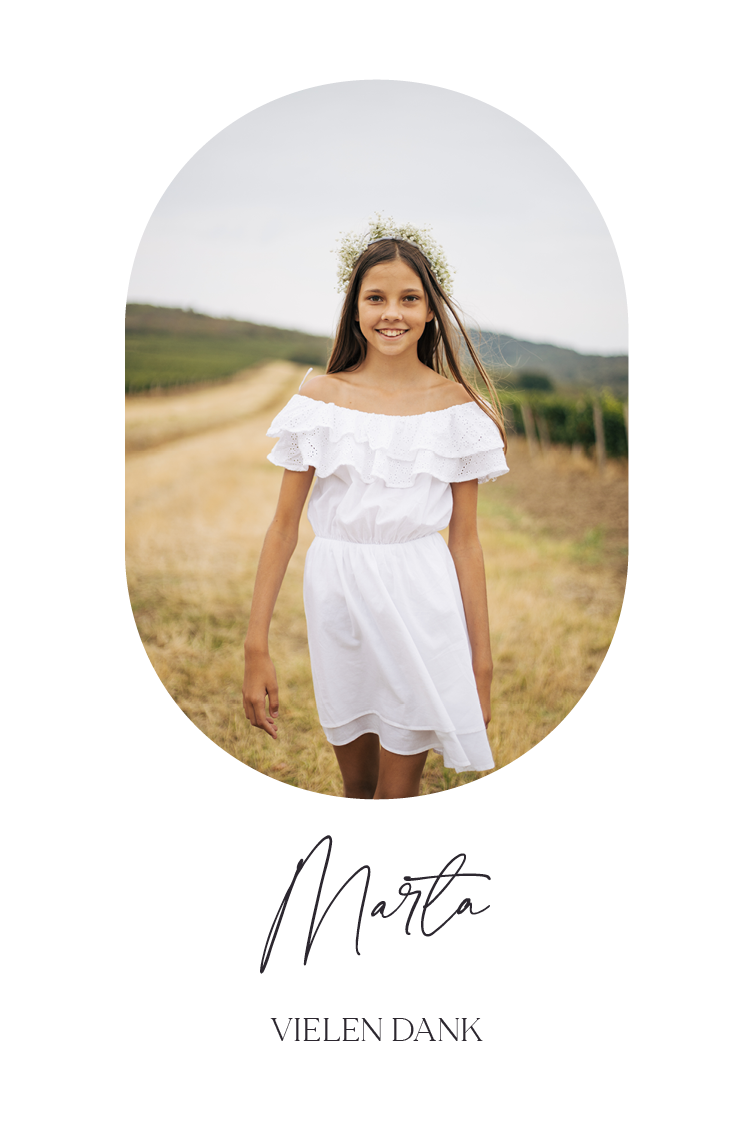 Dankeskarten — Moderner ovaler Rahmen