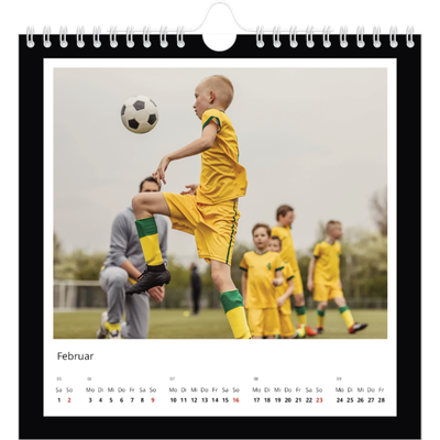 Jahreskalender Quadratisch — Schwarzer Rahmen [Februar]