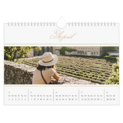 Fotokalender A4 — Goldschrift Banner [April]