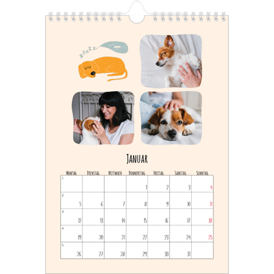 Fotokalender A4 (20 x 30 cm) — Hunde und Kritzeleien [Januar]