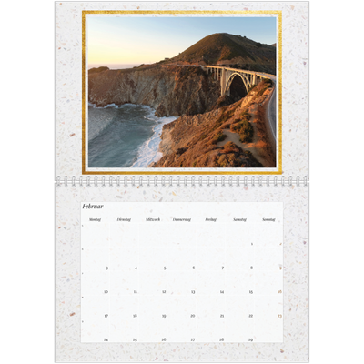 Fotokalender A4 doppelt (30 x 40 cm) — Classic Marble [Februar]