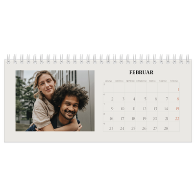 Tischkalender — Schlicht in Creme [Februar]