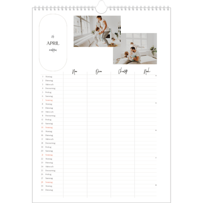 A3 Familienplaner — Große Pläne - 4-köpfige Familie [April]