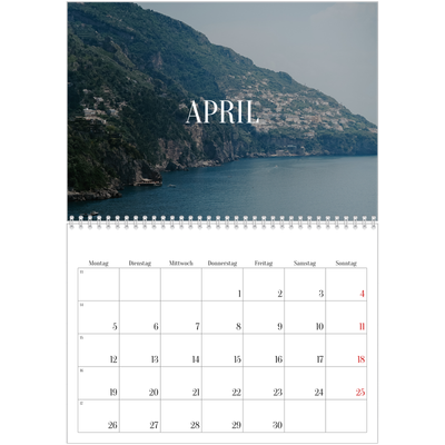 Fotokalender A4 doppelt (30 x 40 cm) — Endloses Entfliehen [April]