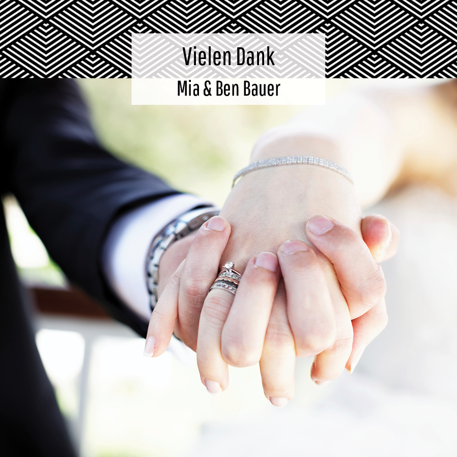 Dankeskarten — Monochrom geometrisch