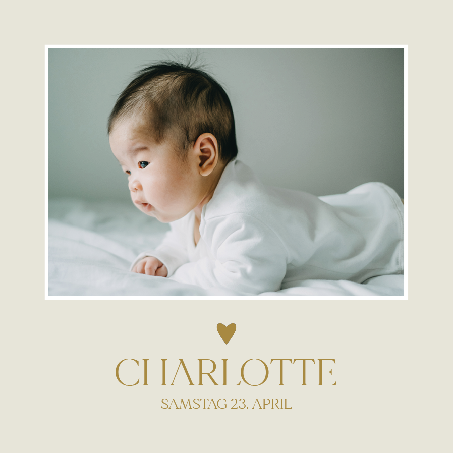 Einladungskarten — Kleines goldenes Herz