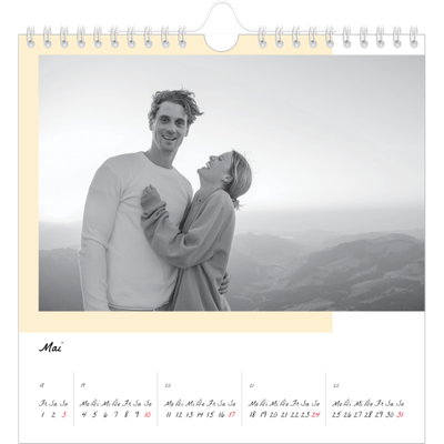 Jahreskalender Quadratisch — Farbige Rahmen [deckblatt]