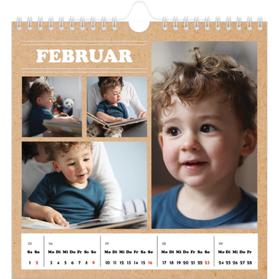 Jahreskalender Quadratisch — Magazinstil [Februar]