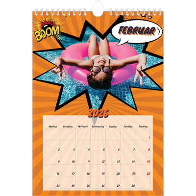Fotokalender A4 (20 x 30 cm) — Comic-Buch [Februar]