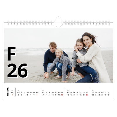 Fotokalender A4 — Große Zeichen [Februar]
