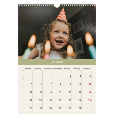 A3 Jahreskalender — Pastellfarbene Monate [Januar]