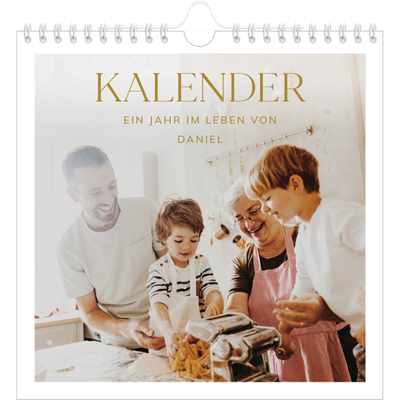 Jahreskalender Quadratisch — Großer goldener Text [deckblatt]