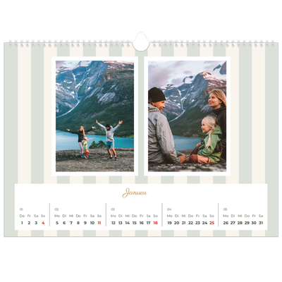 Fotokalender A3 — Schrift und Streifen [Januar]