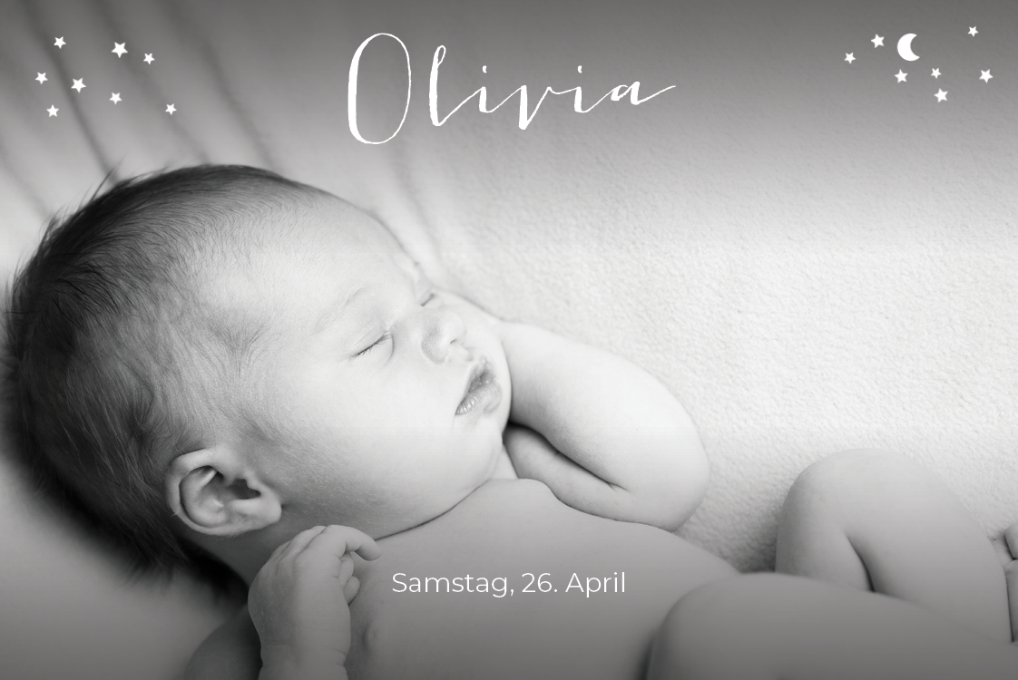 Einladungskarten — Name in Sternen