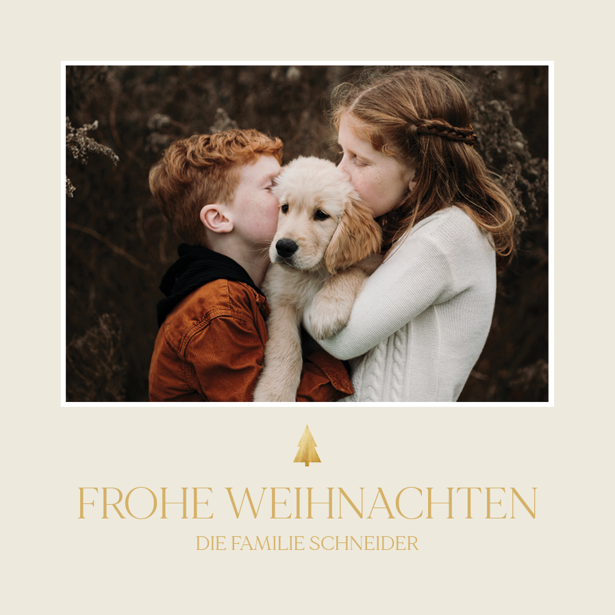 Fotokarten — Goldener Weihnachtsbaum