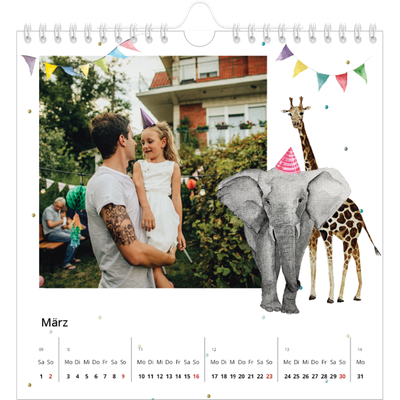 Jahreskalender Quadratisch — Wasserfarbentiere [Marsch]