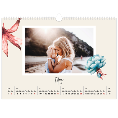 Fotokalender A3 — Gemalte Blumen [Marsch]