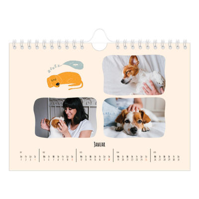 Fotokalender A5 — Hunde und Kritzeleien [Januar]