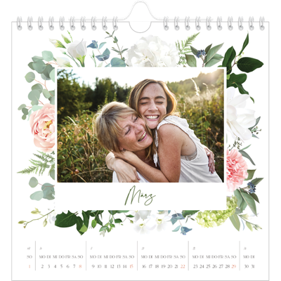 Jahreskalender Quadratisch — Klassisch geblümt [Marsch]