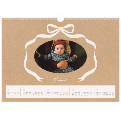 Fotokalender A3 — Kraftpapier und Schleife [Januar]