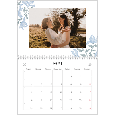 Fotokalender A4 doppelt (30 x 40 cm) — Elegante Blumen [deckblatt]