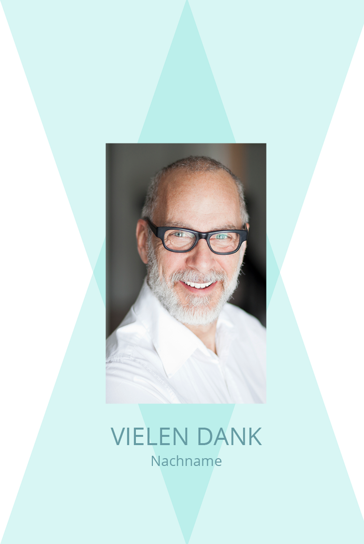 Dankeskarten — Geometrisch Blau