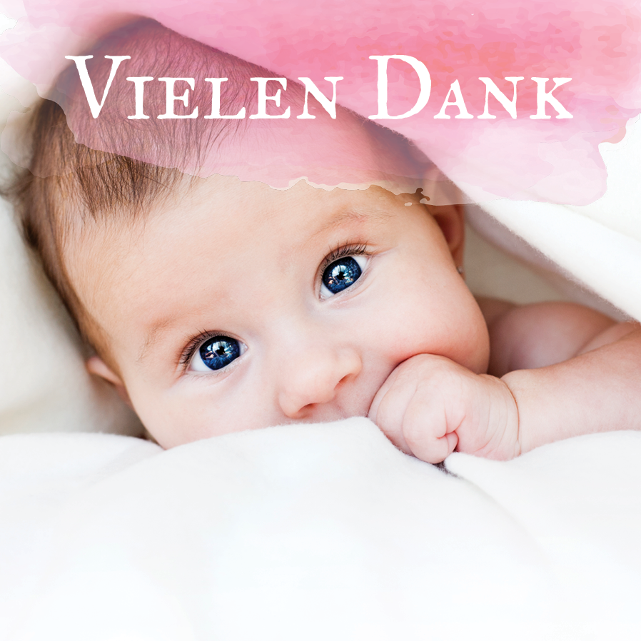 Dankeskarten — Rosa Aquarell