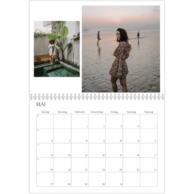Fotokalender A4 doppelt (30 x 40 cm) — Surfen bei Sonnenuntergang [deckblatt]