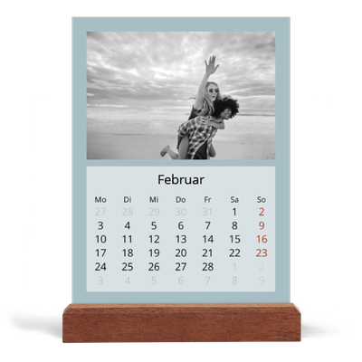 Tischkalender mit Holzfuß Hochformat  — Neo Scandi [Februar]