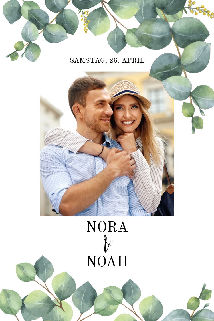 Einladungskarten — Grüne Blätter